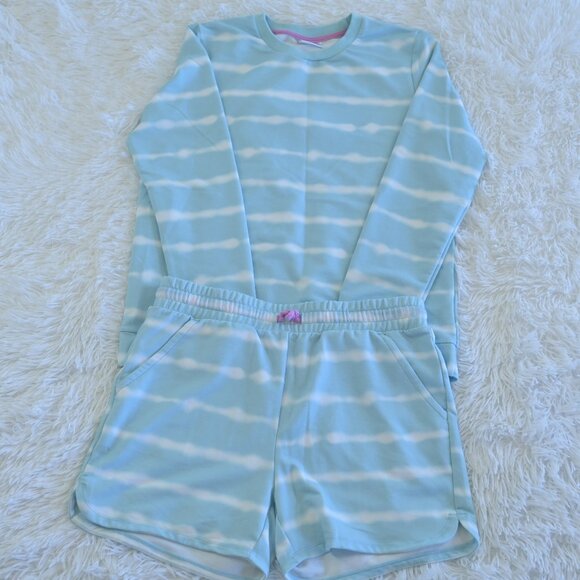 32 Degrees Girl's Blue & White Matching Short and Top Size L 14/16 - Picture 1 of 4